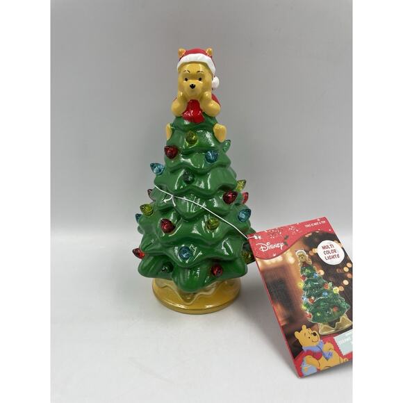Disney Winnie the Pooh Light Up Ceramic Christmas Tree NEW With Tags! - Picture 1 of 11